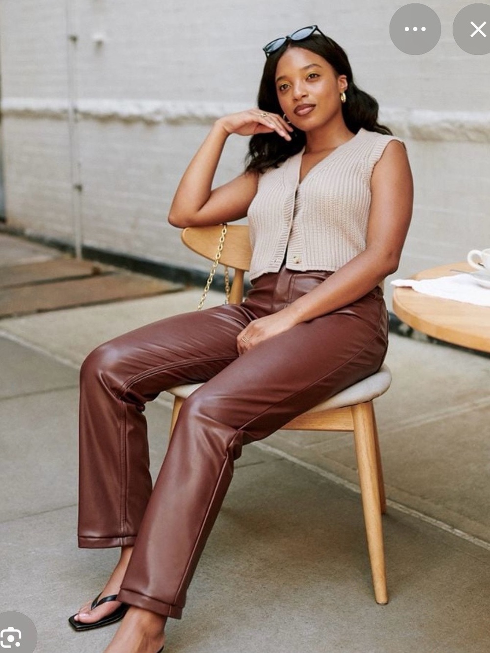 Reitman’s Faux Leather Straight-Leg Pants